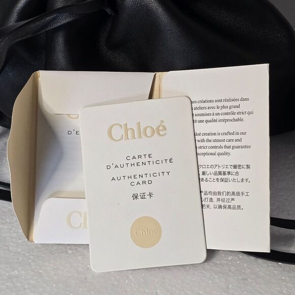 Chloe Arlene Black Lambskin Leather Drawstring Bracelet/Chain Hand/Shoulder Bag - Picture 12 of 12